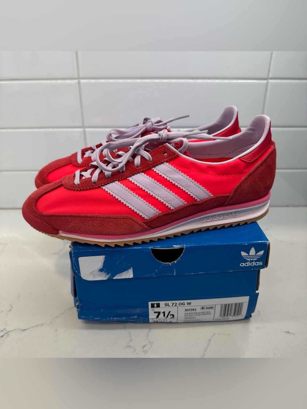adidas SL 72 OG Low Runner athletic shoe - Red & Lavender women’s sneaker